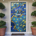 Personalized Gold Coast Titans Door Cover Aboriginal Pattern with Graffiti Style Design