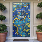Personalized Gold Coast Titans Door Cover Aboriginal Pattern with Graffiti Style Design