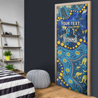Personalized Gold Coast Titans Door Cover Aboriginal Pattern with Graffiti Style Design
