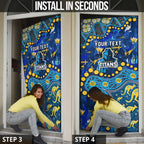 Personalized Gold Coast Titans Door Cover Aboriginal Pattern with Graffiti Style Design