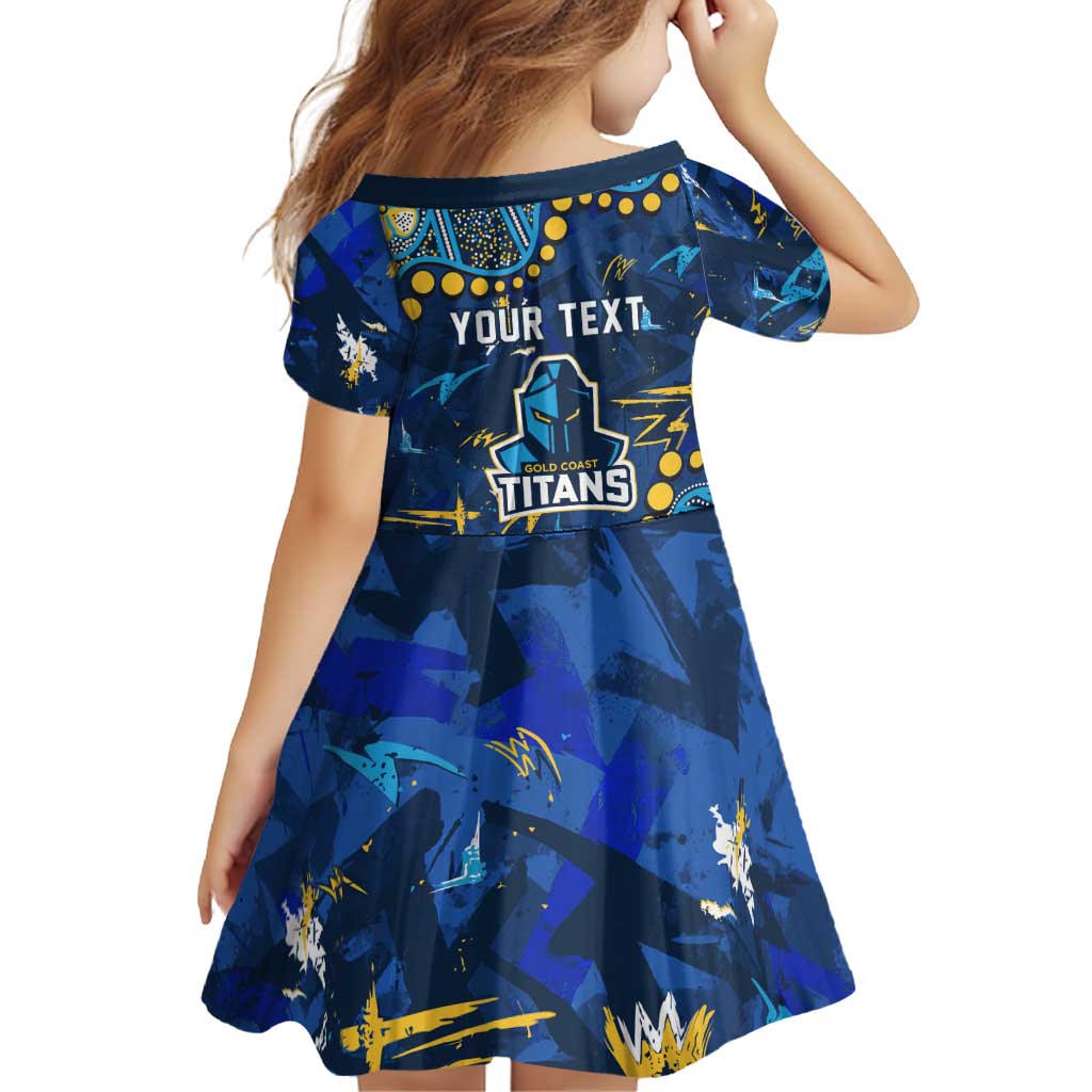 Personalized Gold Coast Titans Family Matching Summer Maxi Dress and Hawaiian Shirt Aboriginal Pattern with Graffiti Style Design
