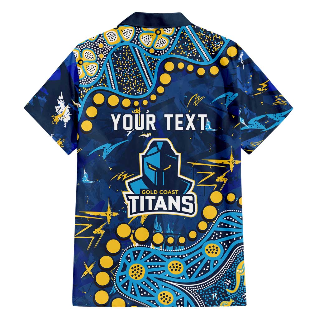 Personalized Gold Coast Titans Family Matching Summer Maxi Dress and Hawaiian Shirt Aboriginal Pattern with Graffiti Style Design