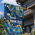 Personalized Gold Coast Titans Garden Flag Aboriginal Pattern with Graffiti Style Design