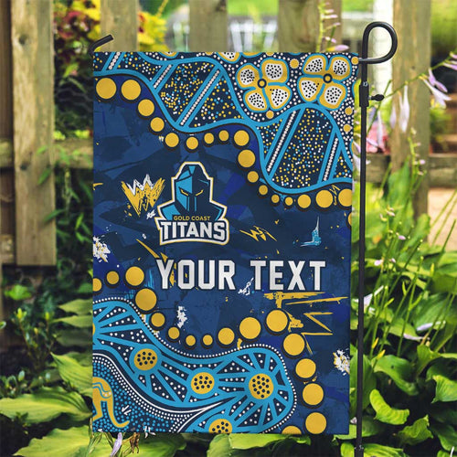 Personalized Gold Coast Titans Garden Flag Aboriginal Pattern with Graffiti Style Design