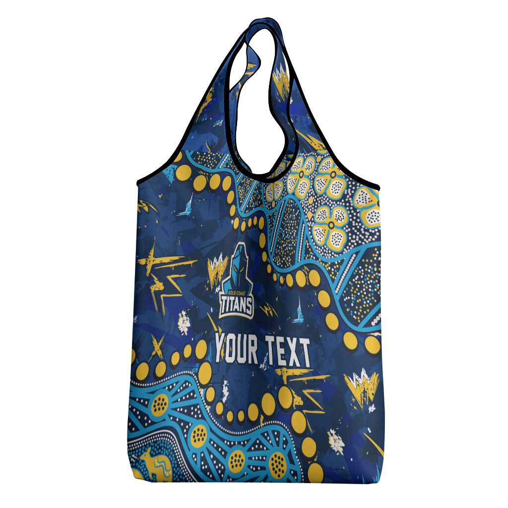 Personalized Gold Coast Titans Grocery Bag Aboriginal Pattern with Graffiti Style Design