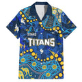Personalized Gold Coast Titans Hawaiian Shirt Aboriginal Pattern with Graffiti Style Design
