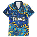 Personalized Gold Coast Titans Hawaiian Shirt Aboriginal Pattern with Graffiti Style Design