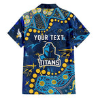 Personalized Gold Coast Titans Hawaiian Shirt Aboriginal Pattern with Graffiti Style Design