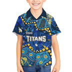 Personalized Gold Coast Titans Hawaiian Shirt Aboriginal Pattern with Graffiti Style Design