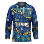 Personalized Gold Coast Titans Hockey Jersey Aboriginal Pattern with Graffiti Style Design