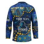 Personalized Gold Coast Titans Hockey Jersey Aboriginal Pattern with Graffiti Style Design