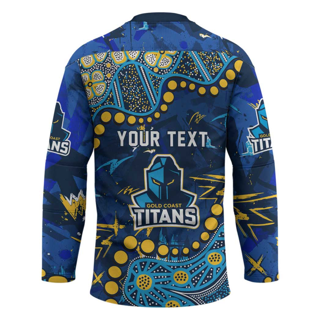 Personalized Gold Coast Titans Hockey Jersey Aboriginal Pattern with Graffiti Style Design