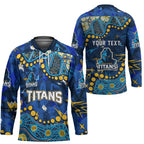 Personalized Gold Coast Titans Hockey Jersey Aboriginal Pattern with Graffiti Style Design