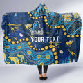 Personalized Gold Coast Titans Hooded Blanket Aboriginal Pattern with Graffiti Style Design