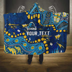 Personalized Gold Coast Titans Hooded Blanket Aboriginal Pattern with Graffiti Style Design