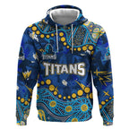 Personalized Gold Coast Titans Hoodie Aboriginal Pattern with Graffiti Style Design