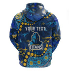 Personalized Gold Coast Titans Hoodie Aboriginal Pattern with Graffiti Style Design