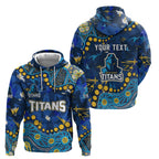 Personalized Gold Coast Titans Hoodie Aboriginal Pattern with Graffiti Style Design