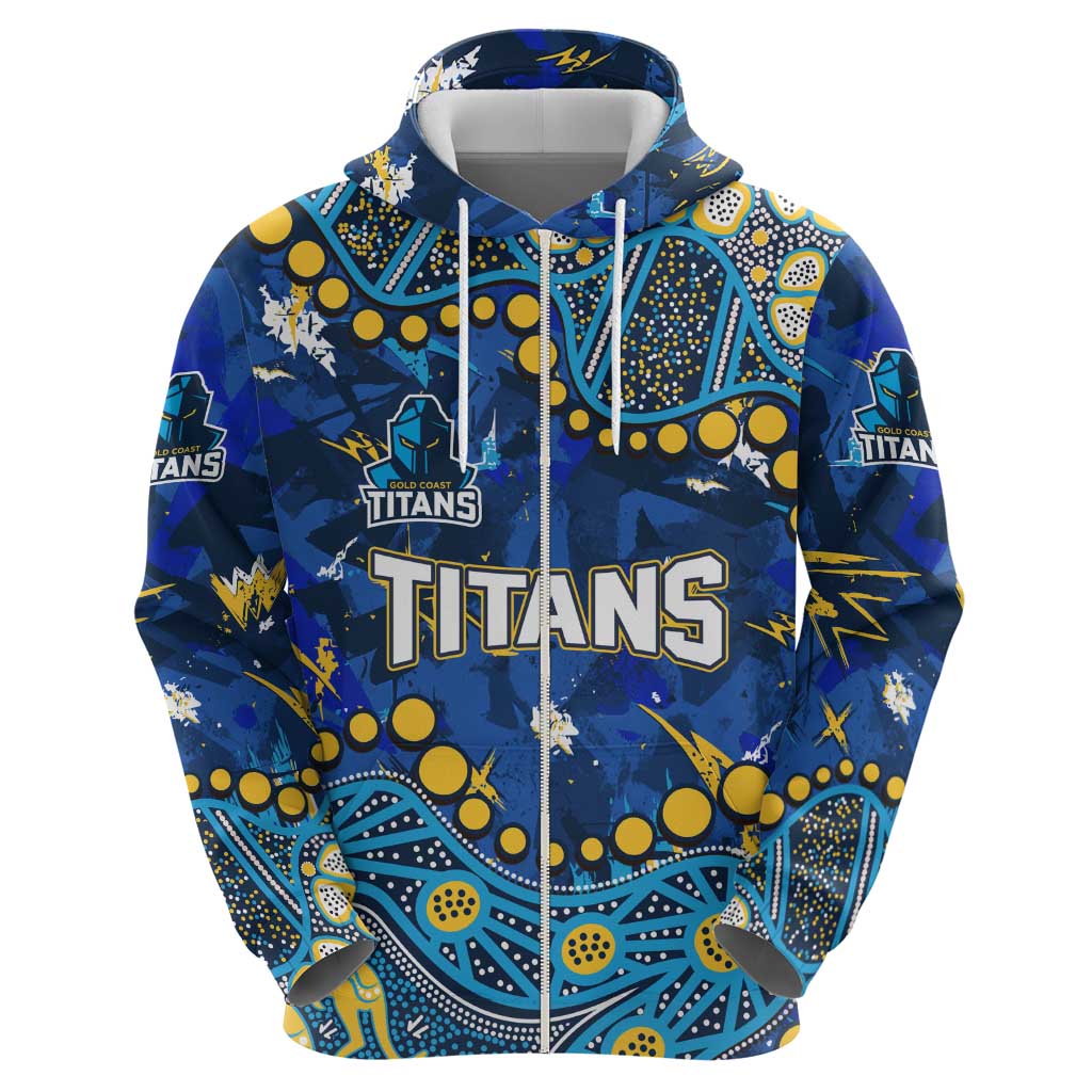 Personalized Gold Coast Titans Hoodie Aboriginal Pattern with Graffiti Style Design
