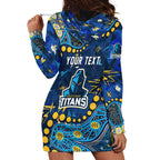 Personalized Gold Coast Titans Hoodie Dress Aboriginal Pattern with Graffiti Style Design
