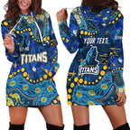 Personalized Gold Coast Titans Hoodie Dress Aboriginal Pattern with Graffiti Style Design