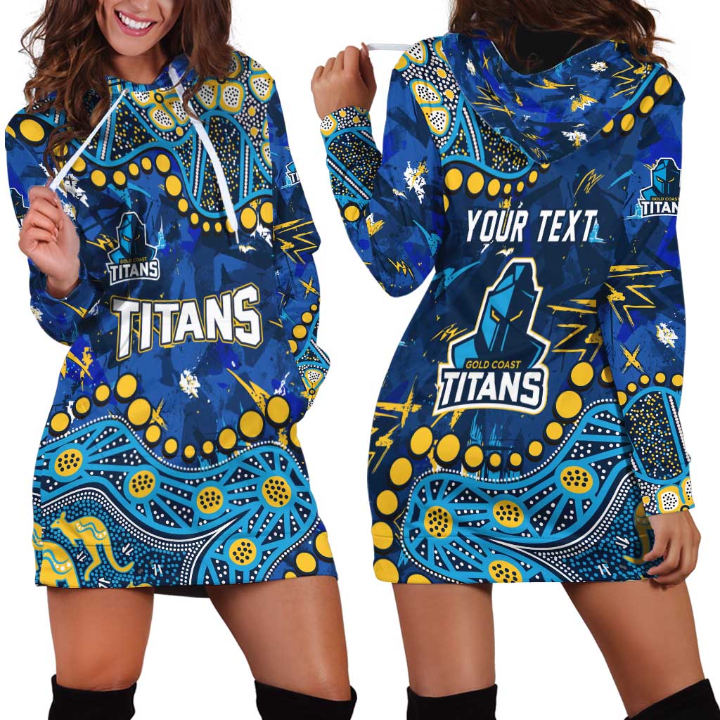 Personalized Gold Coast Titans Hoodie Dress Aboriginal Pattern with Graffiti Style Design