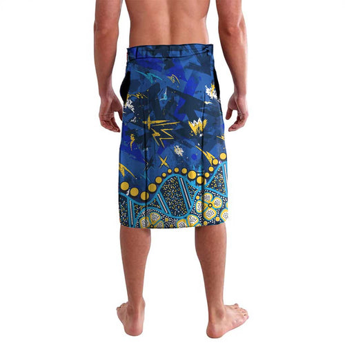 Personalized Gold Coast Titans Lavalava Aboriginal Pattern with Graffiti Style Design