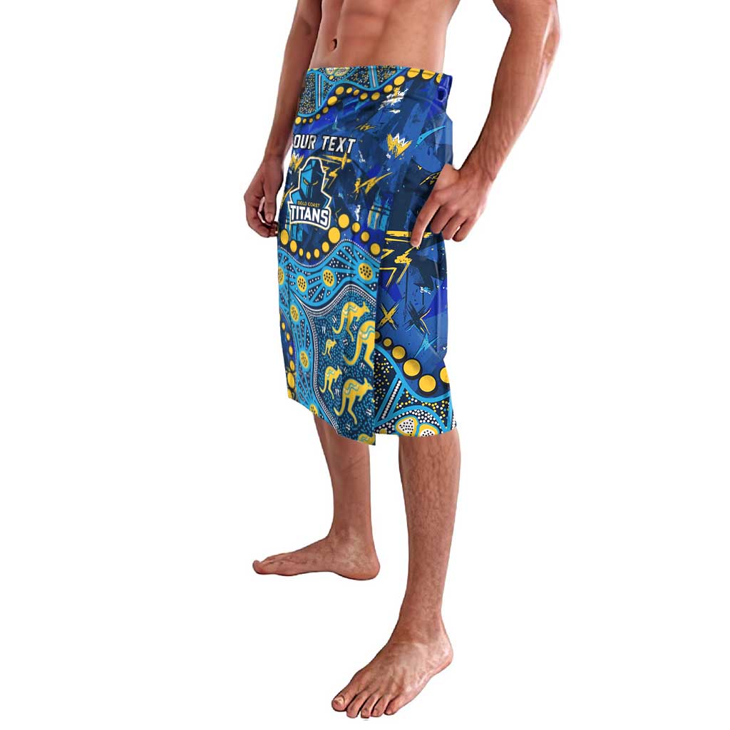 Personalized Gold Coast Titans Lavalava Aboriginal Pattern with Graffiti Style Design