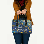 Personalized Gold Coast Titans Leather Bag Aboriginal Pattern with Graffiti Style Design