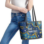 Personalized Gold Coast Titans Leather Tote Bag Aboriginal Pattern with Graffiti Style Design