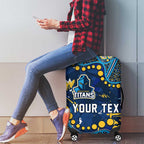 Personalized Gold Coast Titans Luggage Cover Aboriginal Pattern with Graffiti Style Design