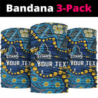 Personalized Gold Coast Titans Neck Gaiter Aboriginal Pattern with Graffiti Style Design