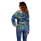 Personalized Gold Coast Titans Off Shoulder Sweater Aboriginal Pattern with Graffiti Style Design