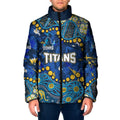 Personalized Gold Coast Titans Padded Jacket Aboriginal Pattern with Graffiti Style Design