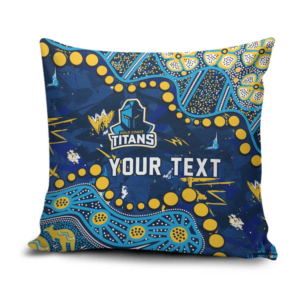 Personalized Gold Coast Titans Pillow Cover Aboriginal Pattern with Graffiti Style Design