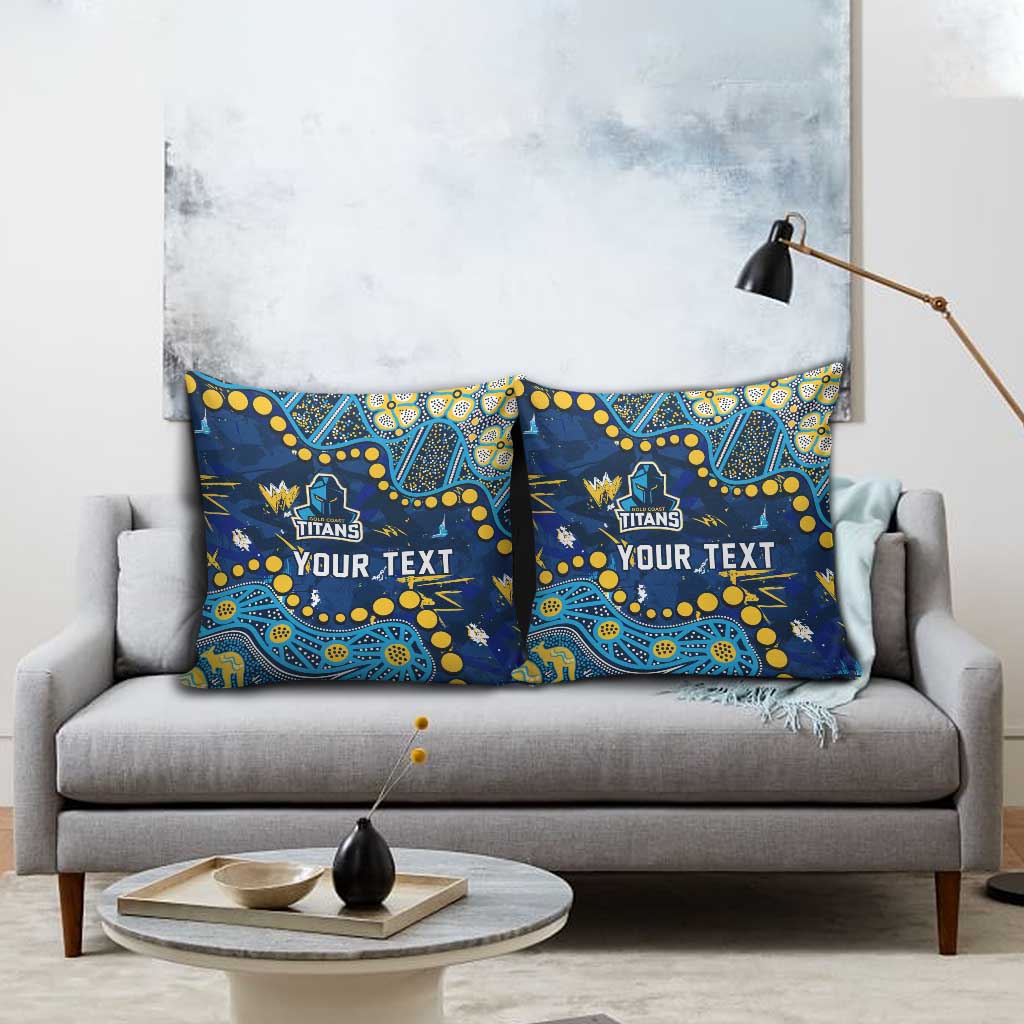 Personalized Gold Coast Titans Pillow Cover Aboriginal Pattern with Graffiti Style Design