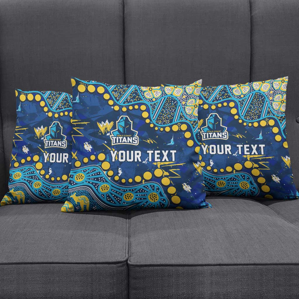 Personalized Gold Coast Titans Pillow Cover Aboriginal Pattern with Graffiti Style Design