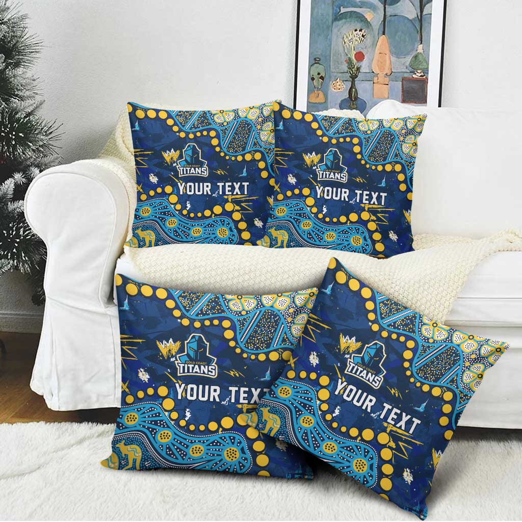 Personalized Gold Coast Titans Pillow Cover Aboriginal Pattern with Graffiti Style Design