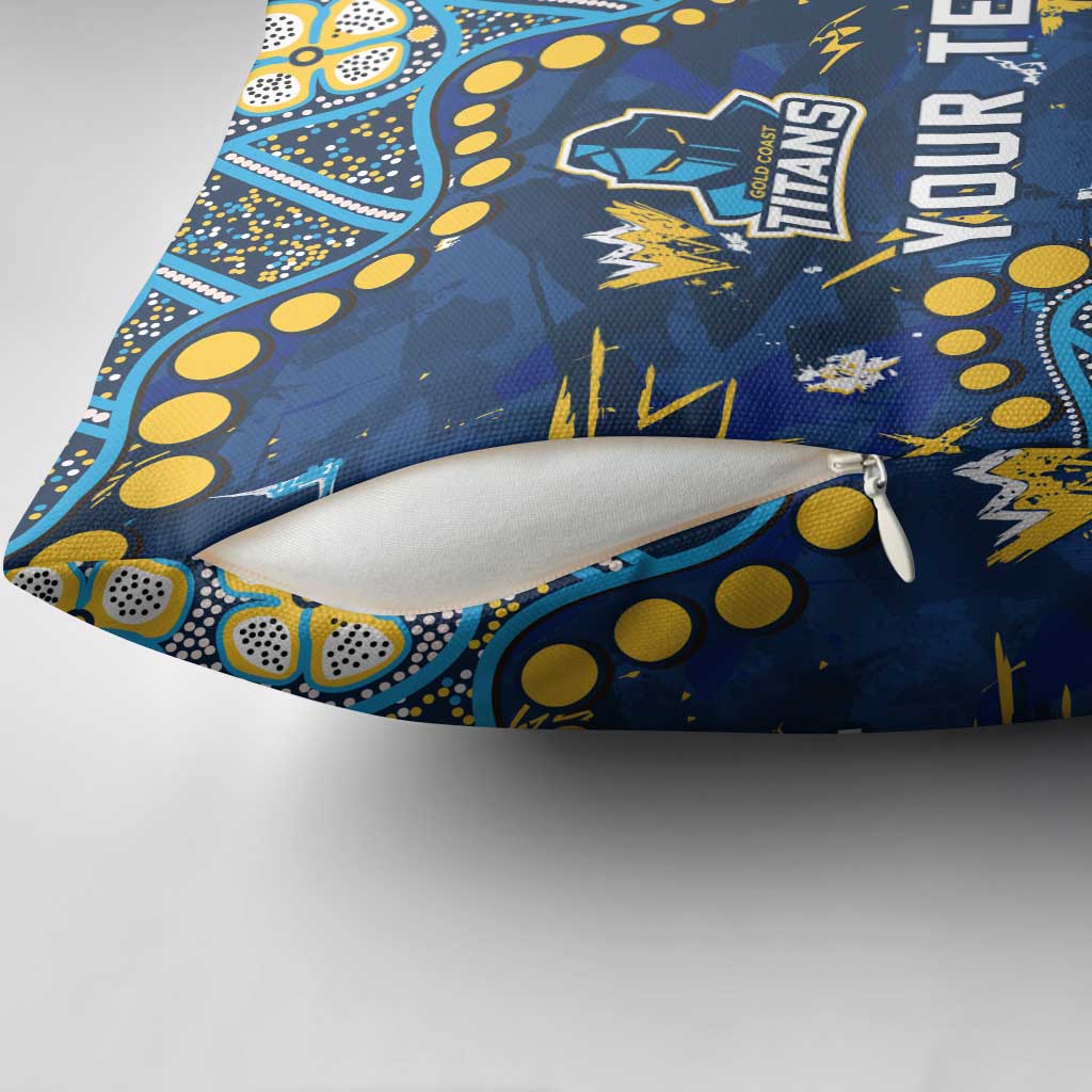 Personalized Gold Coast Titans Pillow Cover Aboriginal Pattern with Graffiti Style Design