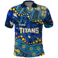 Personalized Gold Coast Titans Polo Shirt Aboriginal Pattern with Graffiti Style Design