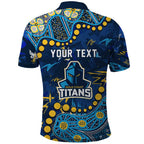 Personalized Gold Coast Titans Polo Shirt Aboriginal Pattern with Graffiti Style Design