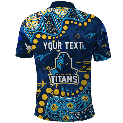 Personalized Gold Coast Titans Polo Shirt Aboriginal Pattern with Graffiti Style Design