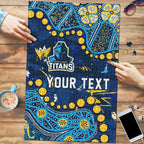 Personalized Gold Coast Titans Puzzle Aboriginal Pattern with Graffiti Style Design