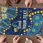 Personalized Gold Coast Titans Puzzle Aboriginal Pattern with Graffiti Style Design