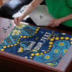 Personalized Gold Coast Titans Puzzle Aboriginal Pattern with Graffiti Style Design
