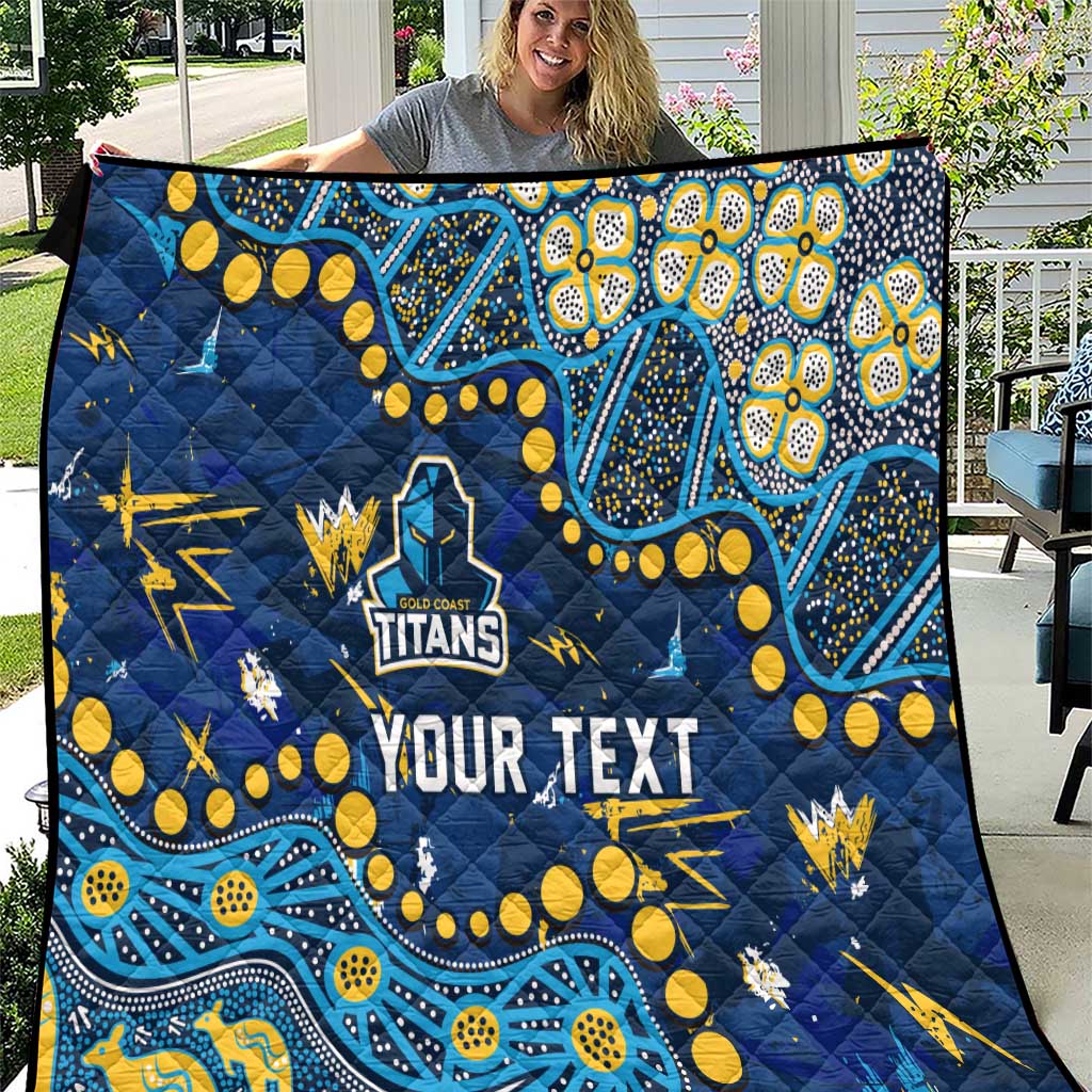 Personalized Gold Coast Titans Quilt Aboriginal Pattern with Graffiti Style Design