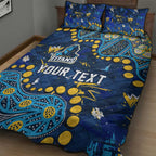 Personalized Gold Coast Titans Quilt Bed Set Aboriginal Pattern with Graffiti Style Design