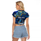 Personalized Gold Coast Titans Raglan Cropped T Shirt Aboriginal Pattern with Graffiti Style Design