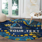 Personalized Gold Coast Titans Round Carpet Aboriginal Pattern with Graffiti Style Design