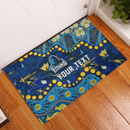 Personalized Gold Coast Titans Rubber Doormat Aboriginal Pattern with Graffiti Style Design
